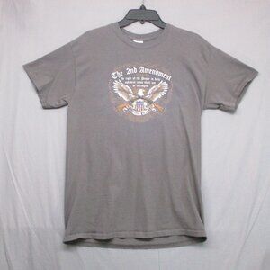 2nd Amendment Graphic Print‎ Both Sides T-Shirt Gray Men Size | M